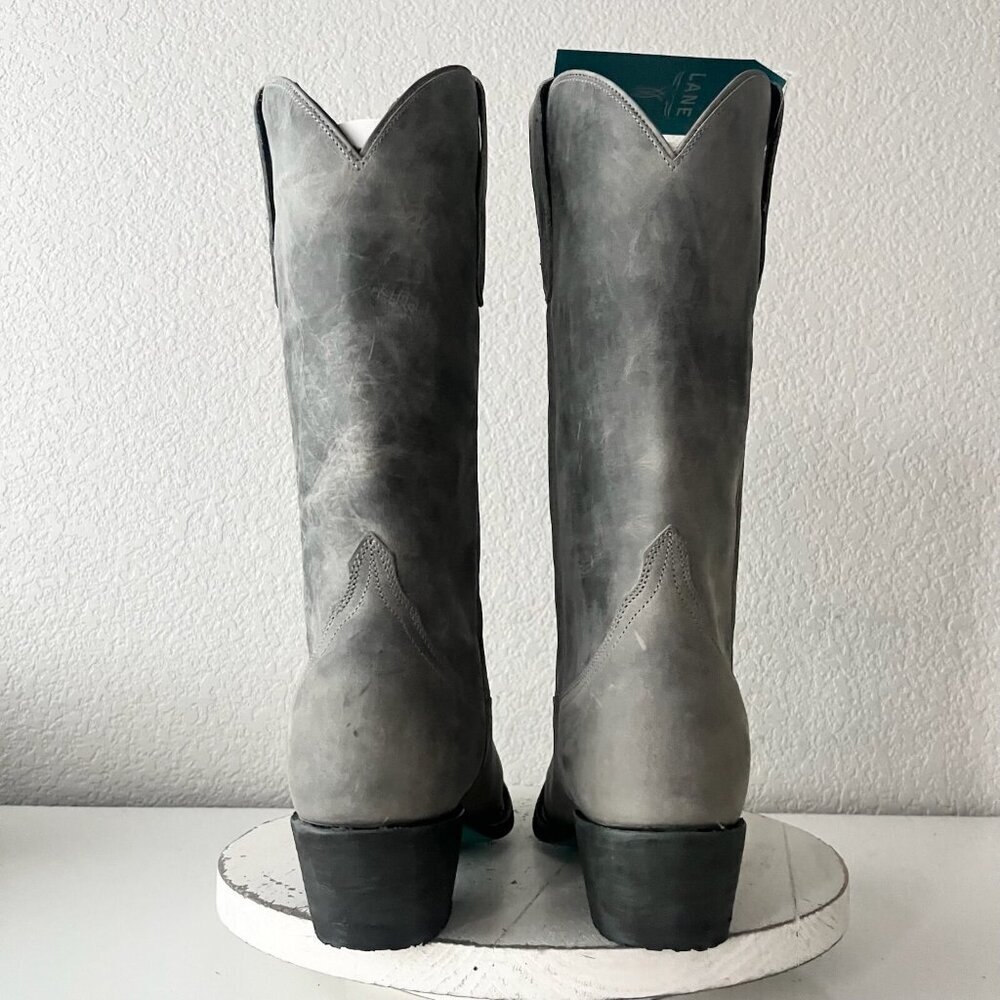 Lane EMMA JANE Gray Cowboy Boots Leather Western Tall Snip Toe Size 9.5 - Picture 4 of 12